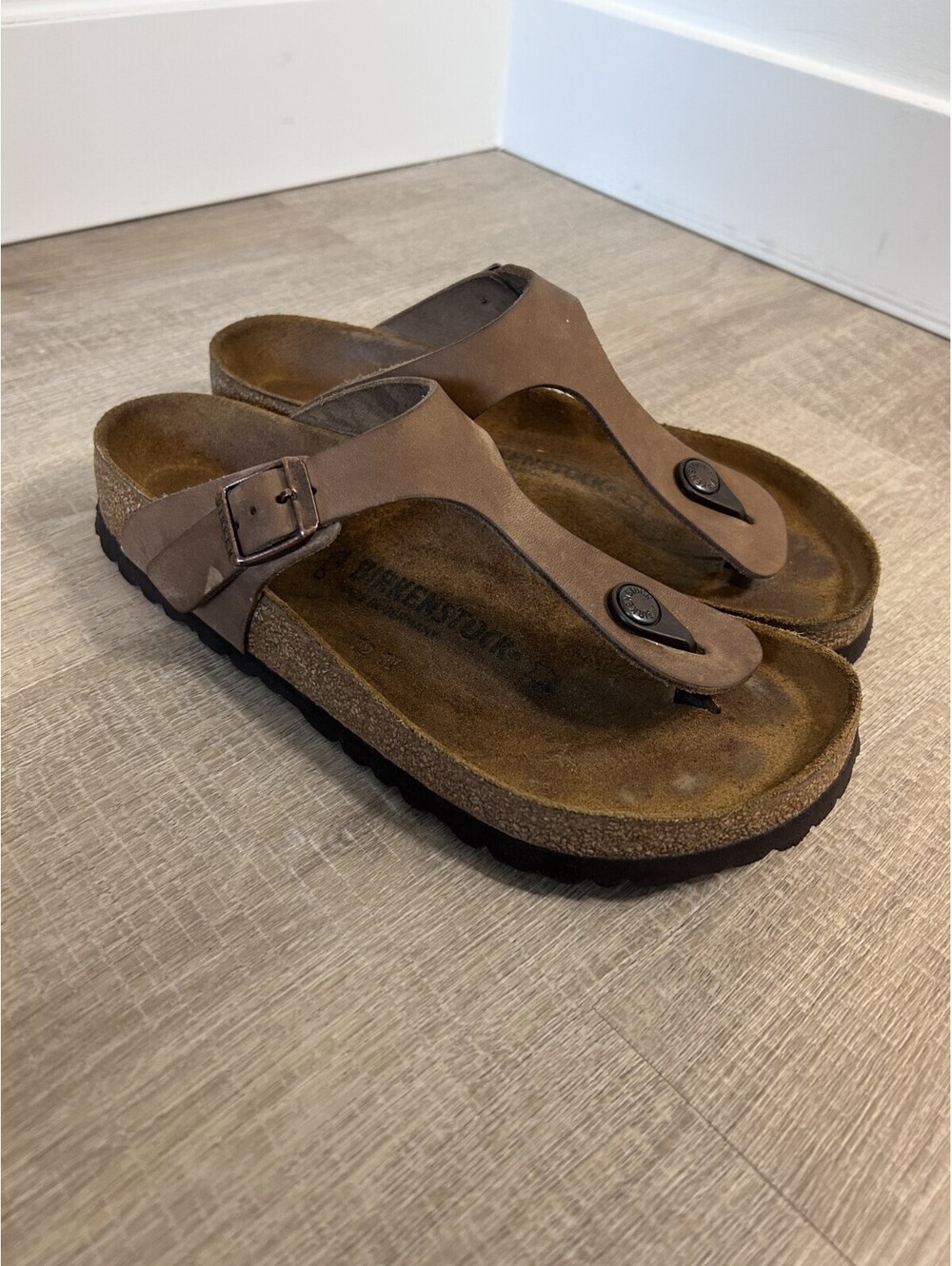 Birkenstock Gizeh Birkibuc Size 38 / 5.5 / 7.5 Sandals Thong Moca Comfort Retro
